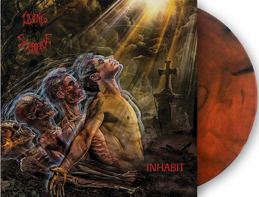 LIVING SACRIFICE: Inhabit (remixed) LP/orange-black swirl vinyl